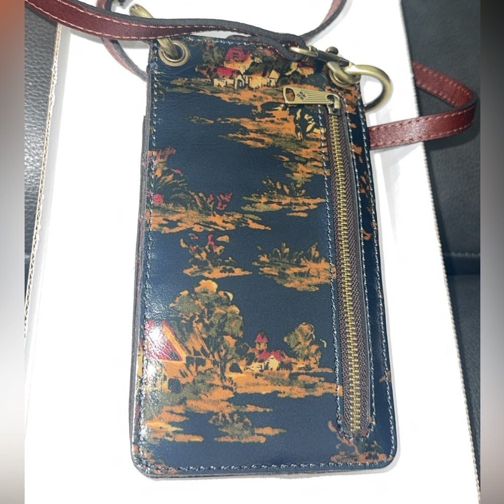 PATRICIA NASH Farleigh Leather Crossbody Phone Case Wallet Bag Kent Countryside - Picture 7 of 9